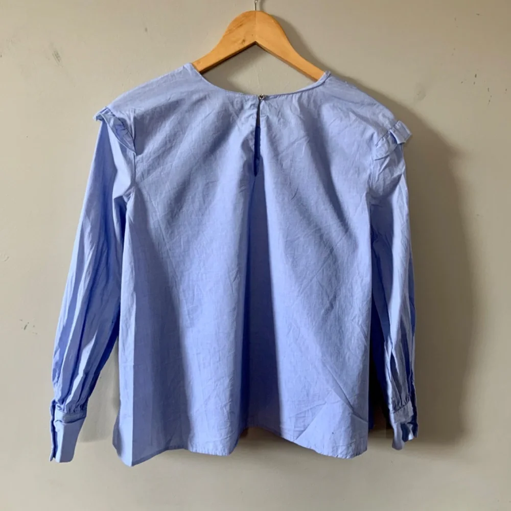 Zara blue ruffles blouse - Picture 2 of 2